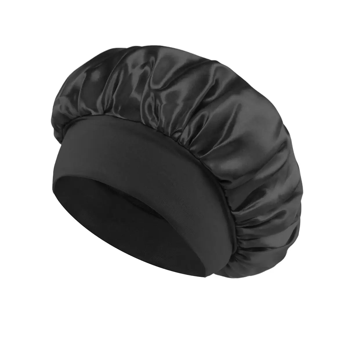 Bonnet en satin large bord